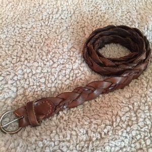 Abercrombie & Fitch brown leather braided belt